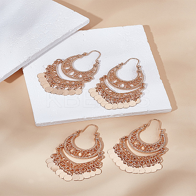 2 Pairs Alloy Fan Chandelier Earrings for Women EJEW-LP0001-50-1
