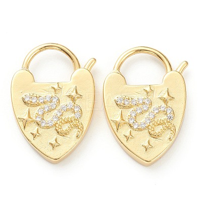 Brass Micro Pave Clear Cubic Zirconia Clasps ZIRC-P082-03A-G-1