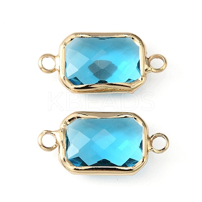 Glass Connector Charms GLAA-WH0036-16B-1