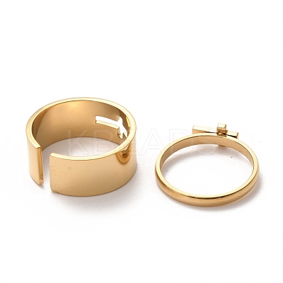 304 Stainless Steel Finger Rings Sets RJEW-F117-02G-1