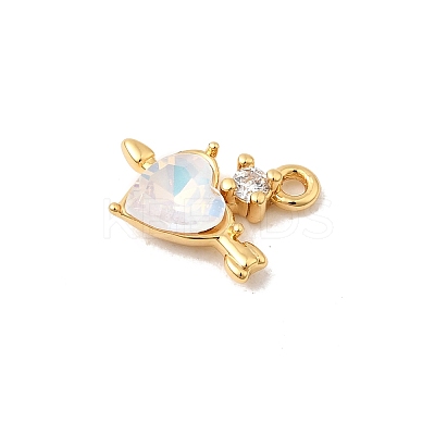 Brass Glass Pendants KK-P340-55G-1