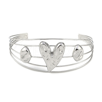 Non-Tarnish 304 Stainless Steel Hollow Open Cuff Bangles BJEW-Q348-03P-08-1