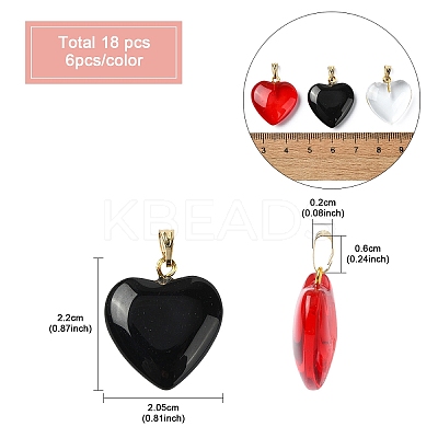 18Pcs 3 Colors Spray Painted Glass Pendants GLAA-YW0004-33-1