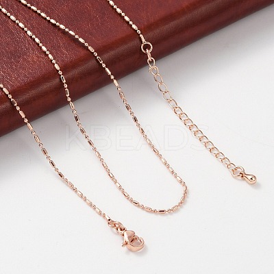 Brass Ball Chain Necklaces for Women NJEW-D302-32RG-1