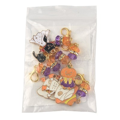 6Pcs Alloy Enamel Pendant Decorations HJEW-FS00059-1
