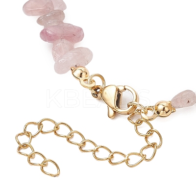 Dyed Natural Quartz Chip & Glass Beaded Anklets AJEW-AN00682-01-1