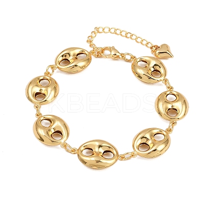 304 Stainless Steel Coffee Bean Link Chain Bracelets BJEW-D359-14B-G-1