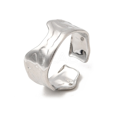 304 Stainless Steel Open Cuff Rings for Women RJEW-H261-11P-1