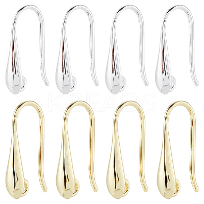20 Pairs 2 Colors Rack Plating Brass Earring Hooks KK-SC0006-58-1