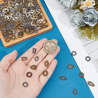 44Pcs 22 Styles Alloy Cabochons FIND-OC0004-12-1