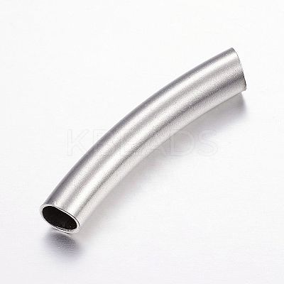 Tarnish Resistant 304 Stainless Steel Curved Tube Beads LS-STAS-P128-01-1