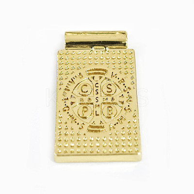 Rack Plating Religion Brass Pave Shell Rectangle Pendants KK-K345-14G-1