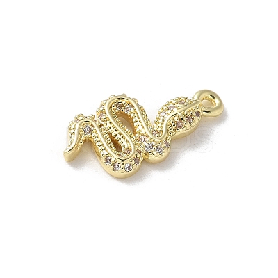 Brass Micro Pave Clear Cubic Zirconia Pendants KK-S505-04G-01-1