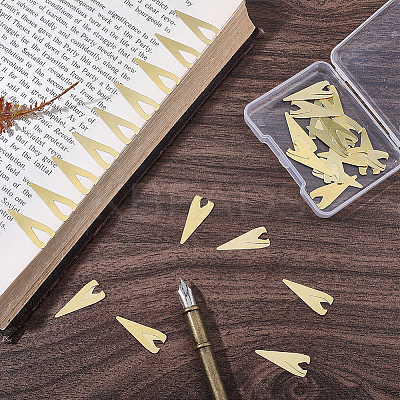 30Pcs  Stainless Steel Bookmarks Page Clip AJEW-CP0011-32G-1