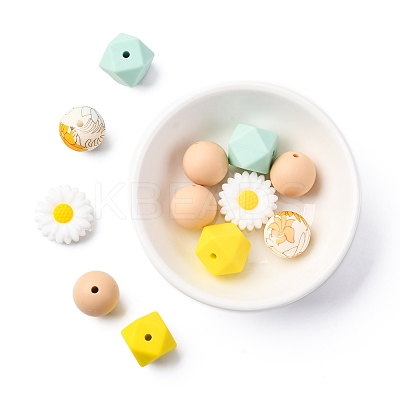 5 Styles Food Grade Eco-Friendly Silicone Beads SIL-FS0001-25-1