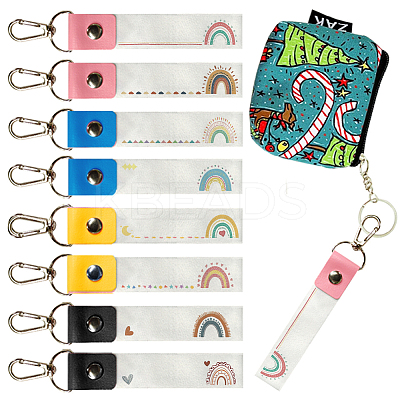 PU Leather & Cotton Name Marker Keychain AJEW-WH0514-032-1