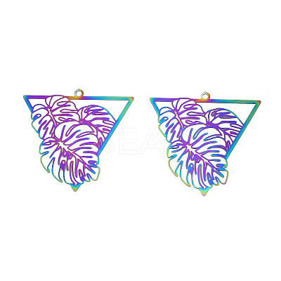 Ion Plating(IP) 201 Stainless Steel Filigree Pendants LS-STAS-S118-106-1