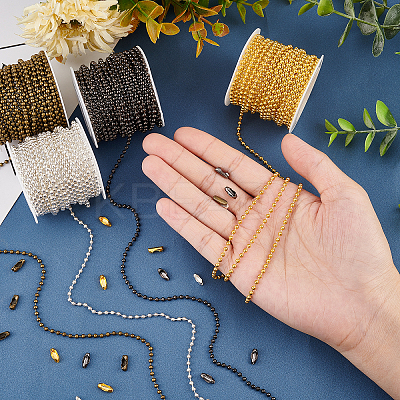Soldered Iron Ball Chains Jewelry Making Finding Kit DIY-PH0008-27-1
