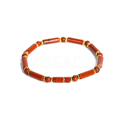 Natural Red Jasper Bead Stretch Bracelets PW-WG50993-15-1