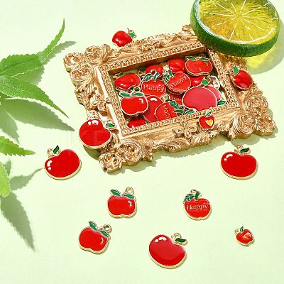 30Pcs 5 Styles Alloy Enamel Pendants ENAM-CJ0006-39-1