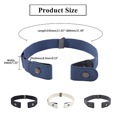 4Pcs 4 Colors Polyester No Buckle Invisible Elastic Stretch Belt AJEW-CA0004-18-1