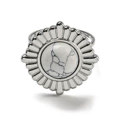 Flat Round 304 Stainless Steel Open Cuff Rings STAS-Z060-11P-1