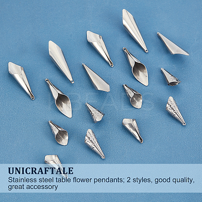 20Pcs 2 Style 304 Stainless Steel Pendants STAS-UN0033-01-1