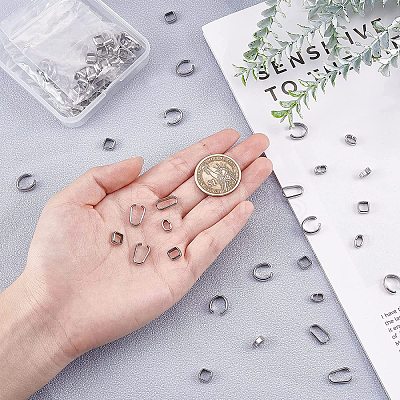200Pcs 4 Style 304 Stainless Steel Open Quick Link Connectors STAS-PH0001-40-1