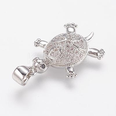 Brass Micro Pave Cubic Zirconia Pendants ZIRC-G104-23P-1