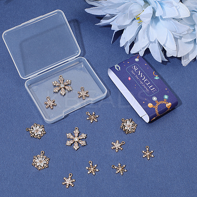 16Pcs 4 Styles Christmas Brass Micro Pave Cubic Zirconia Pendants KK-SC0006-95-1