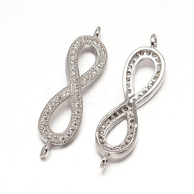 Brass Micro Pave Grade AAA Cubic Zirconia Links LS-ZIRC-O009-09P-NR-1
