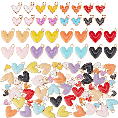 64Pcs 16 Style Alloy Enamel Pendants ENAM-PH0002-53-1
