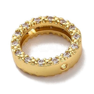 Rack Plating Brass with Cubic Zirconia Bead Frame KK-S406-09D-G-1