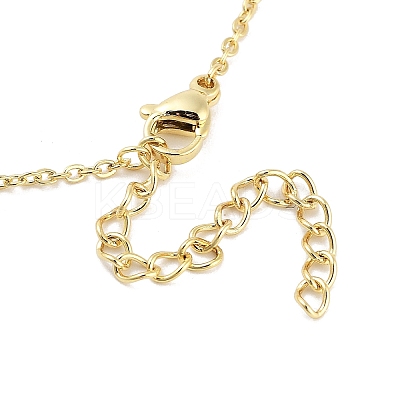 Brass Micro Pave Clear Cubic Zirconia Pendant Necklaces NJEW-Z035-04D-G-1