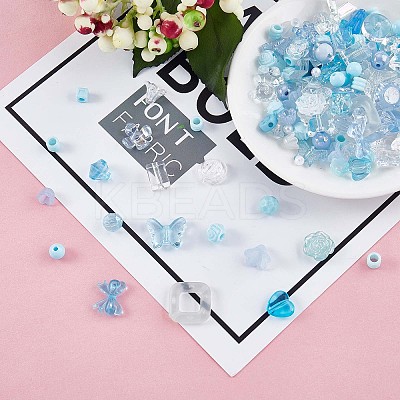 150 Pieces Random Rose Acrylic Beads Bear Pastel Spacer Beads Butterfly Loose Beads for Jewelry Keychain Phone Lanyard Making JX543F-1