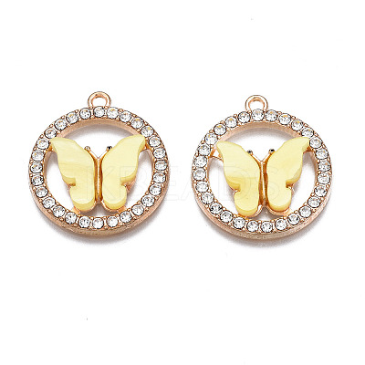 Alloy Rhinestone Pendants X1-PALLOY-S183-001H-RS-1
