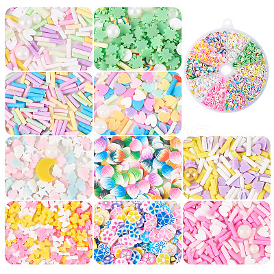 60G 10 Styles Handmade Polymer Clay Cabochons CLAY-TA0001-70-1