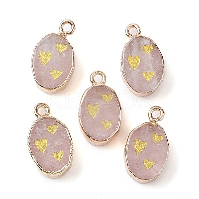 Natural Rose Quartz Pendants G-C102-08D-G-1