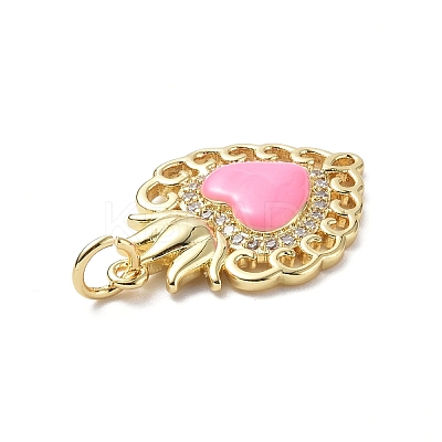 Eco-Friendly Rack Plating Brass Micro Pave Cubic Zirconia Pendants KK-F845-33G-05-1