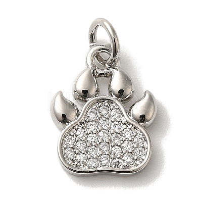 Rack Plating Brass Micro Pave Cubic  Zirconia Pendants KK-U027-16P-1
