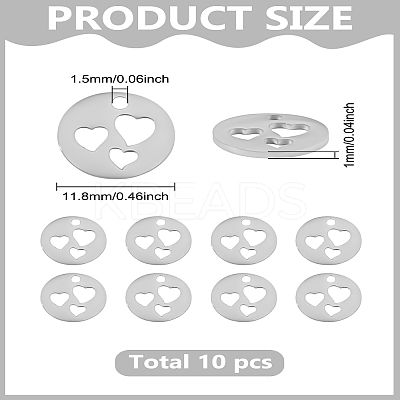 10Pcs 201 Stainless Steel Charms STAS-LP0003-42-1