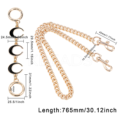 Alloy Curb Chain Bag Handles FIND-WH0120-77A-1