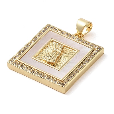 Brass Micro Pave Cubic Zirconia Pendants KK-I712-52G-04-1