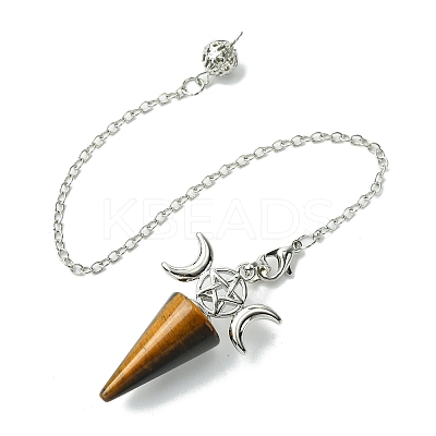 Natural Tiger Eye Cone Dowsing Pendulum Big Pendants G-C114-01P-16-1