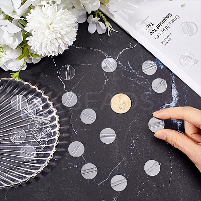 150Pcs Round Transparent Plastic Card Holder KY-CP0001-19-1