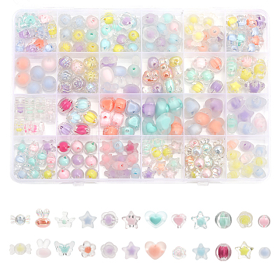24 Style Transparent Acrylic Beads TACR-CA0001-23-1