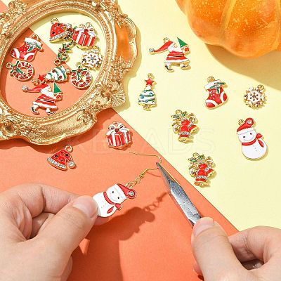 20Pcs 10 Styles Christmas Alloy Enamel Pendants ENAM-CJ0004-49-1