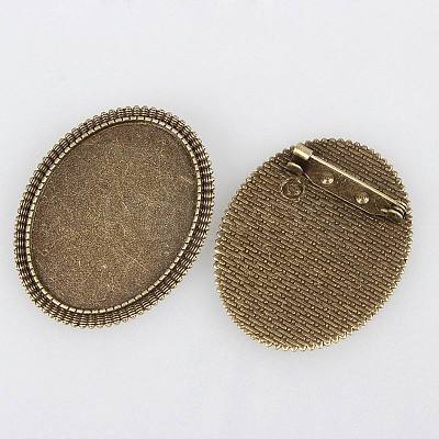 Vintage Alloy Brooch Cabochon Bezel Settings PALLOY-N0085-28AB-NF-1