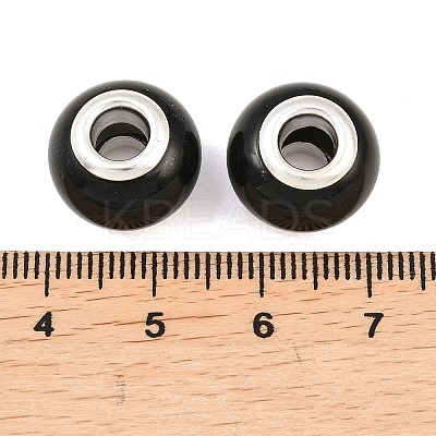 Spray Painted Glass European Beads GPDL-R001-11S-1