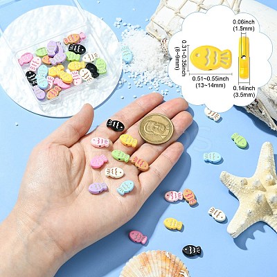 45Pcs 9 Colors Baking Paint Alloy Beads FIND-CJ0003-26-1